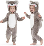 Toddler Squirrel Costume for Girls & Boys - 3D Hooded Animal Jumpsuit for Halloween Party