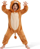 Kids Lion Costume for Girls & Boys - 3D Hooded Animal Jumpsuit for Halloween Party