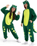 Adult Dinosaur Onesie Costume - 3D Hooded Animal One-Piece Pajama for Halloween Men Women