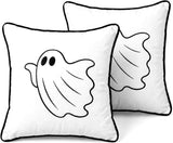 Halloween Pillow Covers 18x18 Set of 2, Single Ghost Cases