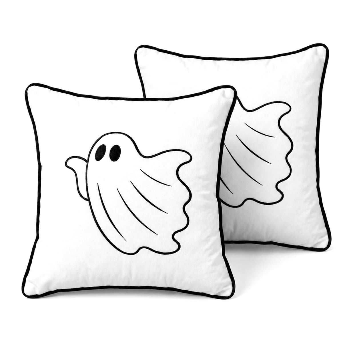 Halloween Pillow Covers 18x18 Set of 2, Single Ghost Cases