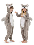 Kids Squirrel Costume for Girls & Boys - 3D Hooded Animal Jumpsuit for Halloween Party