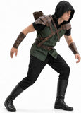 Men's Medieval Renaissance Archer Costume Adult Hooded Forest Hunter Costume for Halloween Cosplay Party