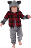 Toddler Werewolf Costume for Girls & Boys - 3D Hooded Animal Jumpsuit for Halloween Party