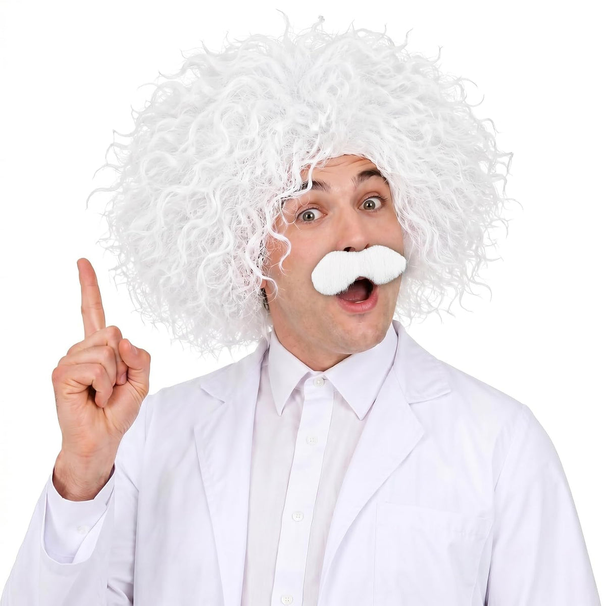 Mad Scientist Wig and Mustache Set for Adults