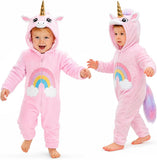 Toddler Unicorn Costume for Girls & Boys - 3D Hooded Animal Jumpsuit for Halloween Party