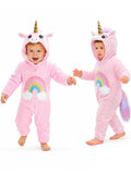 Toddler Unicorn Costume for Girls & Boys - 3D Hooded Animal Jumpsuit for Halloween Party