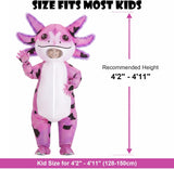 Inflatable Axolotl Costume for Kids, Blow Up Halloween Outfit