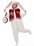 Adult Magical Bunny Onesie Costume - 3D Hooded Animal One-Piece Pajama for Halloween Women