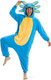 Adult Axolotl Onesie Costume - 3D Hooded Animal One-Piece Pajama for Halloween Men Women
