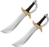 2PCS Plastic Pirate Sword, Curved Cutlass Costume Prop