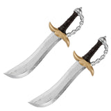 2PCS Plastic Pirate Sword, Curved Cutlass Costume Prop
