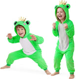 Kids Frog Costume for Girls & Boys - 3D Hooded Animal Jumpsuit Costume for Halloween Party