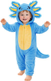 Toddler Axolotl Costume for Girls & Boys - 3D Hooded Animal Jumpsuit for Halloween Party