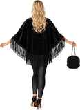 Women's Skeleton Costume, Halloween Poncho Cape