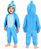 Toddler Blue Bird Costume for Girls & Boys - 3D Hooded Animal Jumpsuit for Halloween Party
