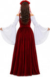 Renaissance Festival Costumes for Women, 4 PCS Medieval Dress Set