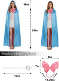 Blue Fairy Godmother Cape Accessories Set for Women