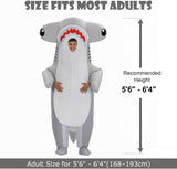 Adults Inflatable Costume Hammerhead Shark, Funny Blow Up Suit