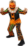 Kids Pumpkin Head Halloween Costume, Jack-o'-Lantern Jumpsuit Costume Set with Light-Up Mask for Halloween Party