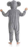 Kids Gray Koala Costume for Halloween with 3D Hood and Fuzzy Ears