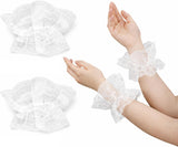 White Lace Wrist Cuffs Vampire Costume Accessories