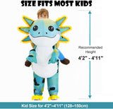 Inflatable Axolotl Costume Kids, Funny Ride-on Blow Up Outfit