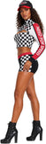 3 PCS Womens Race Car Driver Costume Checkered Racing Girl Set