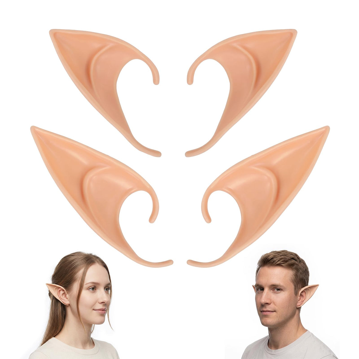 Pointed Elf Ears for Womens, 2 Pairs