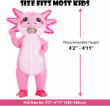 Inflatable Axolotl Costume for Kids, Blow Up Halloween Outfit