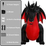 6FT Halloween Inflatable Outdoor Decorations, Blow Up Dragon with Built-in Bright LEDs, Yard Lawn Garden Party Decor
