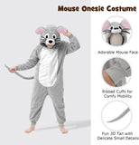 Kids Mouse Costume for Girls & Boys - 3D Hooded Jumpsuit Costume Set for Halloween Party