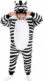Kids Zebra Costume for Girls & Boys - 3D Hooded Animal Jumpsuit for Halloween Party