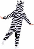 Kids Zebra Costume for Girls & Boys - 3D Hooded Animal Jumpsuit for Halloween Party