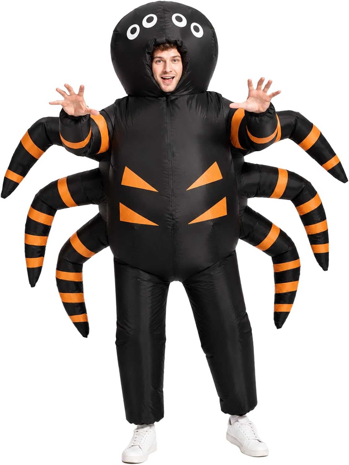 Inflatable Spider Costume for Adults, Funny Black Blow Up Suit