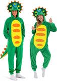 Adult Dinosaur Onesie Costume - 3D Hooded Animal One-Piece Pajama for Halloween Men Women