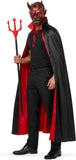 Men's Red Devil Cape Costume Set Adult Reversible Cloak with Accessories Halloween Cosplay Costume