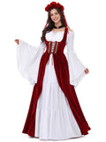Renaissance Festival Costumes for Women, 4 PCS Medieval Dress Set