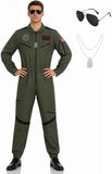 Mens Halloween Fligter Jet Pilot Cosutme Jumpsuit for Adults