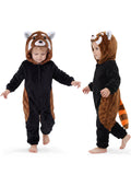 Toddler Red Panda Costume for Girls & Boys - 3D Hooded Animal Jumpsuit for Halloween Party