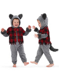 Toddler Werewolf Costume for Girls & Boys - 3D Hooded Animal Jumpsuit for Halloween Party