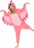 Adult Flamingo Onesie Costume - 3D Hooded Animal One-Piece Pajama for Halloween Men Women