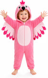 Toddler Flamingo Costume for Girls & Boys - 3D Hooded Animal Jumpsuit for Halloween Party