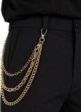Hip Hop Chain Belt for Men Women, Triple Layer Pants Chain