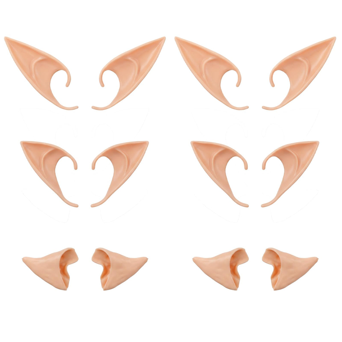 6 Pairs Pointed Elf Ears Set for Womens