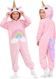 Kids Pink Unicorn Costume for Girls & Boys - 3D Hooded Animal Jumpsuit for Halloween Party