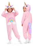Kids Pink Unicorn Costume for Girls & Boys - 3D Hooded Animal Jumpsuit for Halloween Party