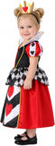 Queen of Hearts Costume Girls, Halloween Costumes for Girls | Girls red black royal dress set with crown headband for toddlers kids party outfits