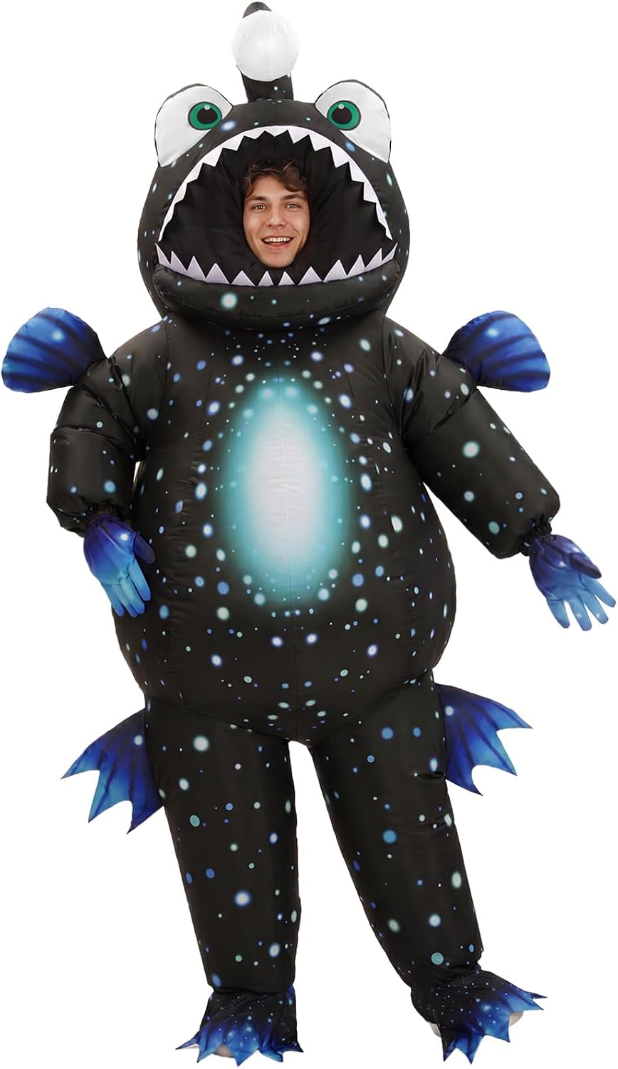 Blue Anglerfish Inflatable Costume for Adults