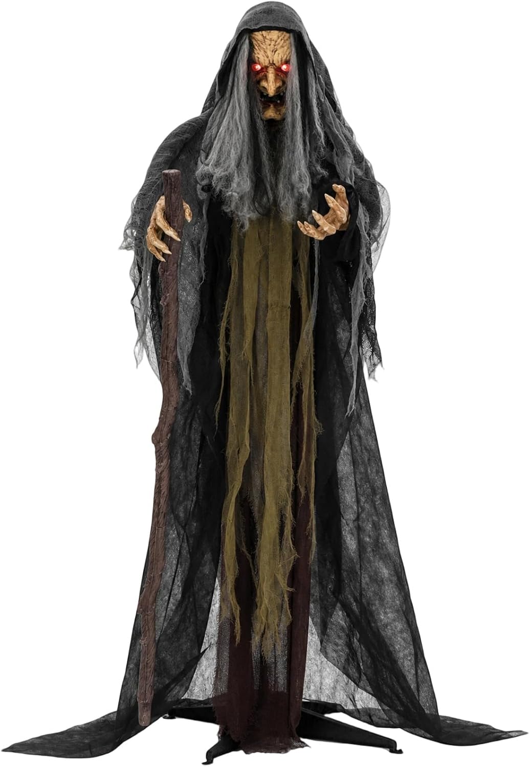 66In Life Size Animated Witch Halloween Decorations Outdoor